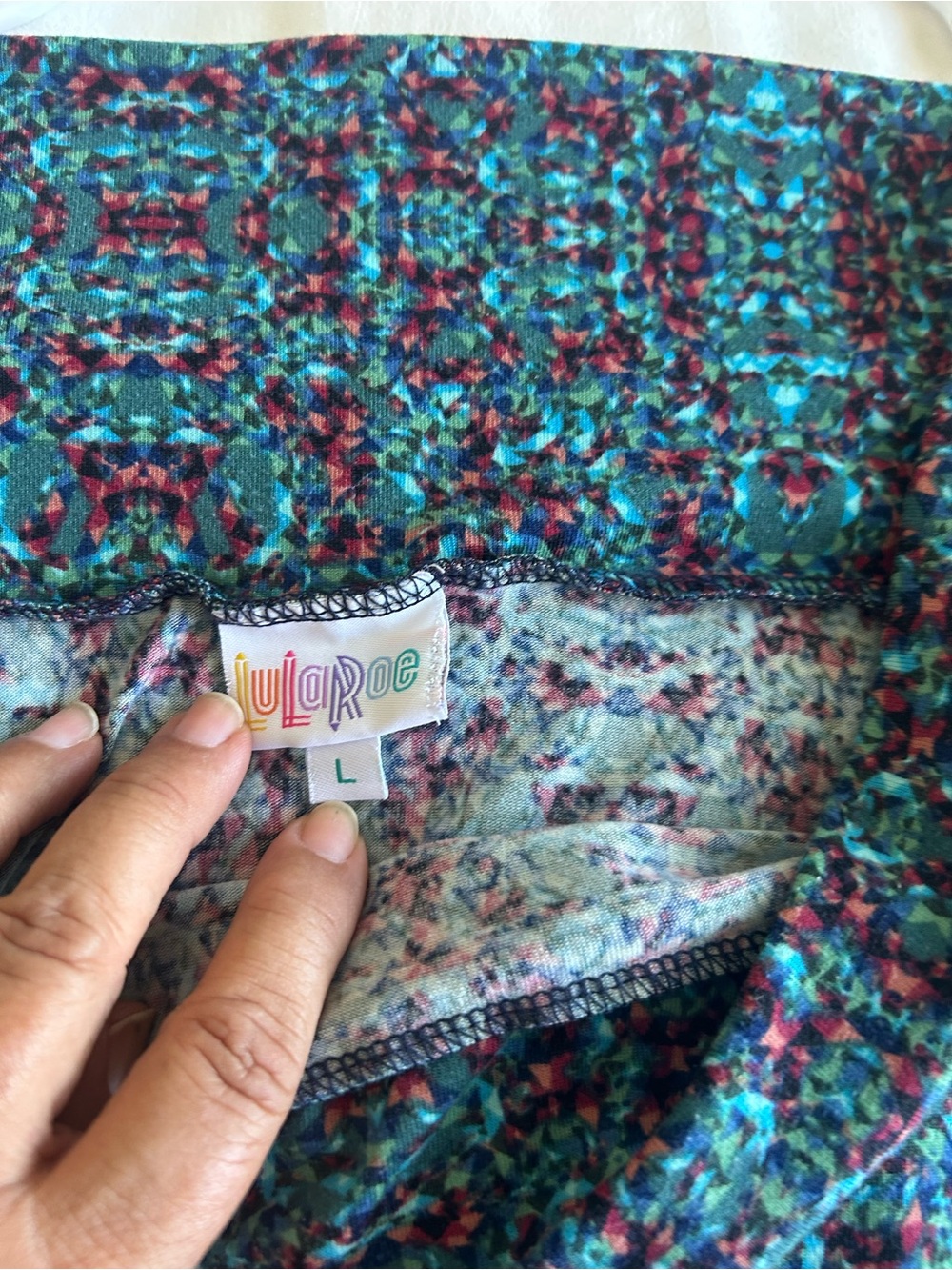 LuLaRoe Teal & Purple Printed Circle Skirt - Picture 2 of 3